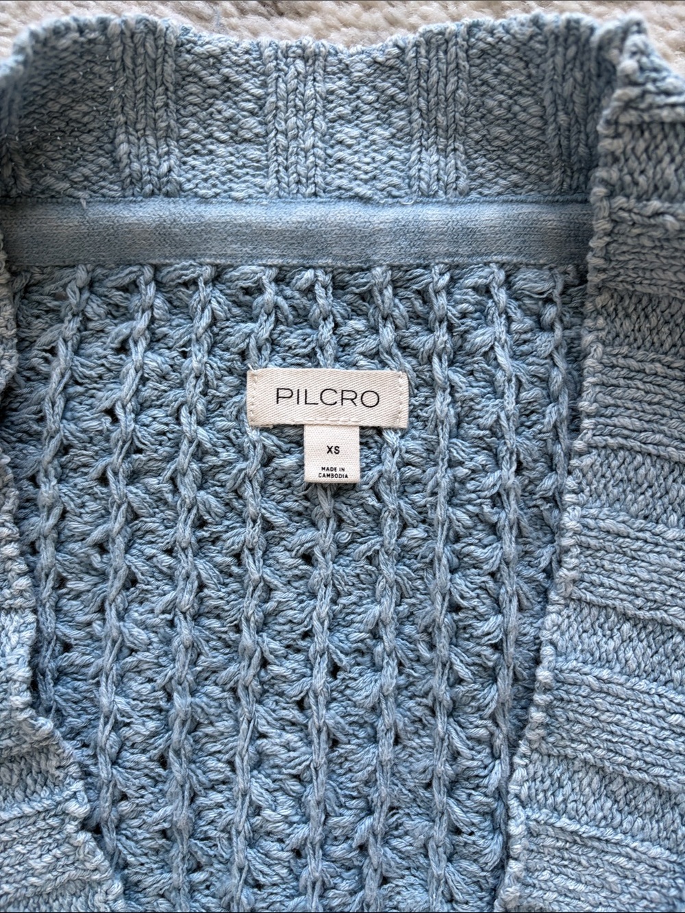 Anthropologie | Pilcro Oversized Distressed Sweater Vest Blue NWT XS - Picture 4 of 10